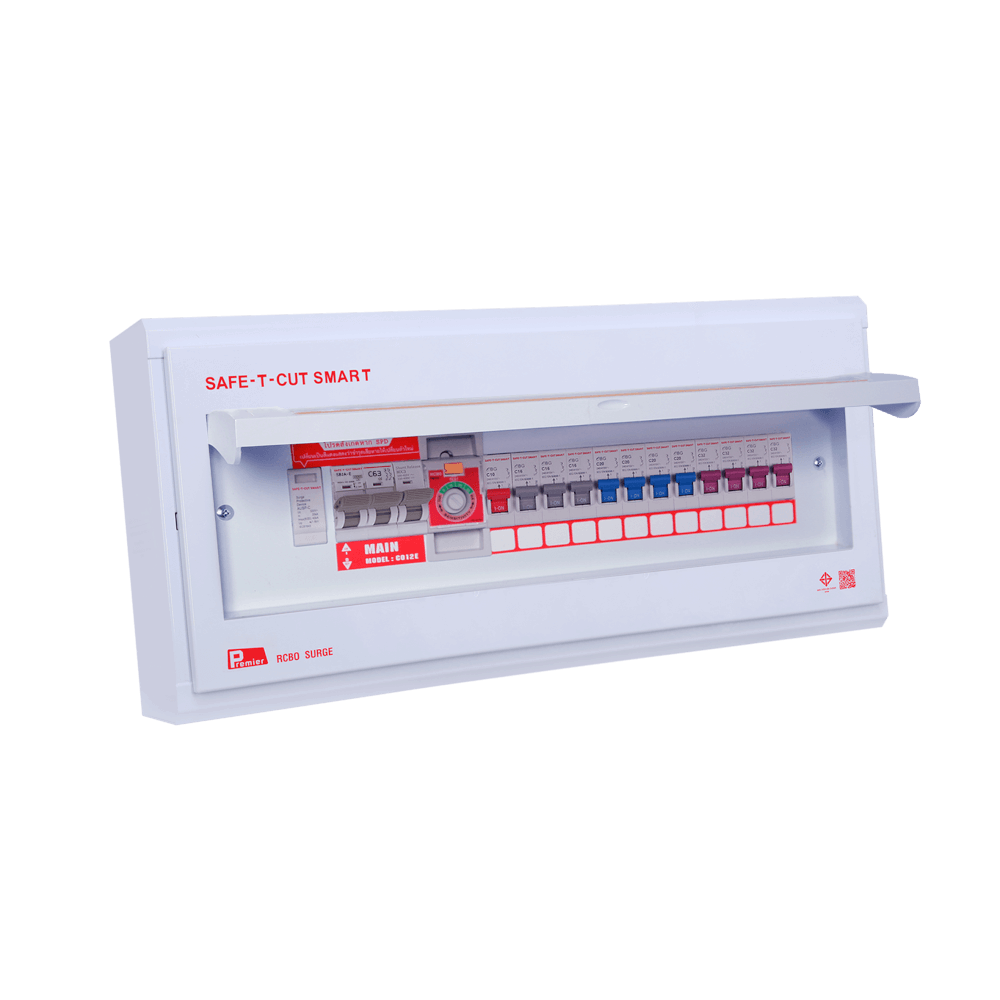 ชุดตู้คอนซูเมอร์ 12 ช่อง เบรคเกอร์กันดูด 63 แอมป์ เซฟ-ที-คัท สมาร์ท รุ่น PREMIER SURGE_3